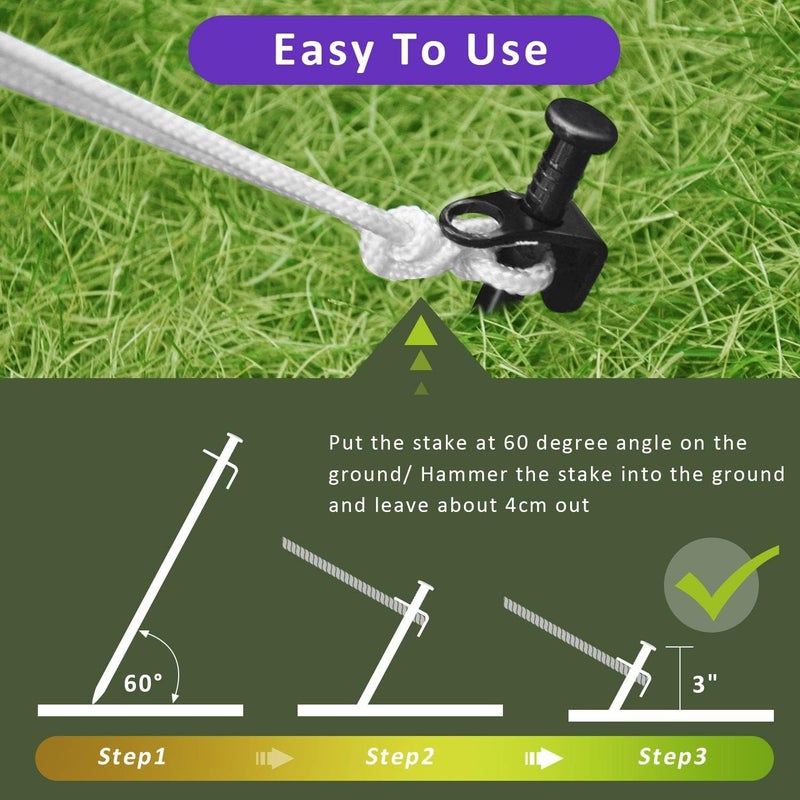 FCENDS Tree Stake Kit, Heavy Duty Steel 11.8 Inch Steel Tree Stakes and Supports for Young Tree Anti Strong Wind, Leaning Tree Anchor Straightening Kit (4) - Image 5